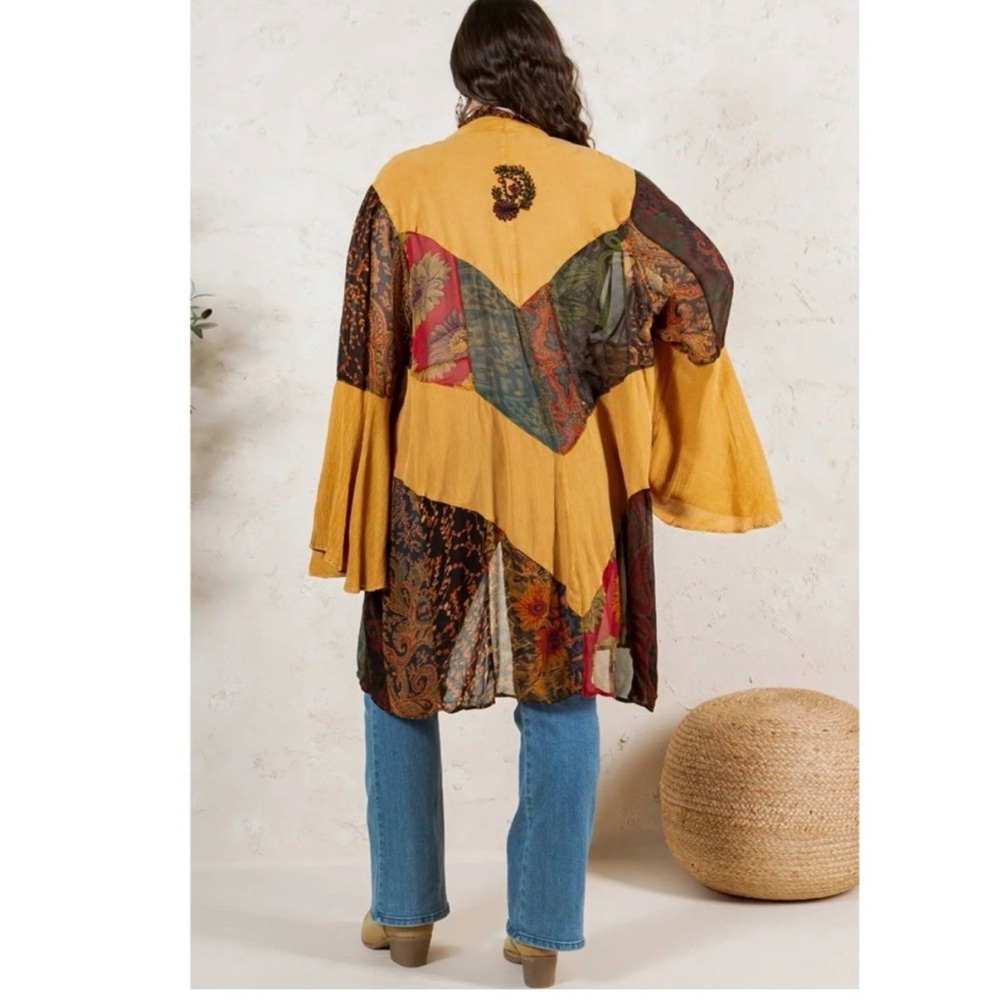 Young Threads camel long open duster cardigan shr… - image 2